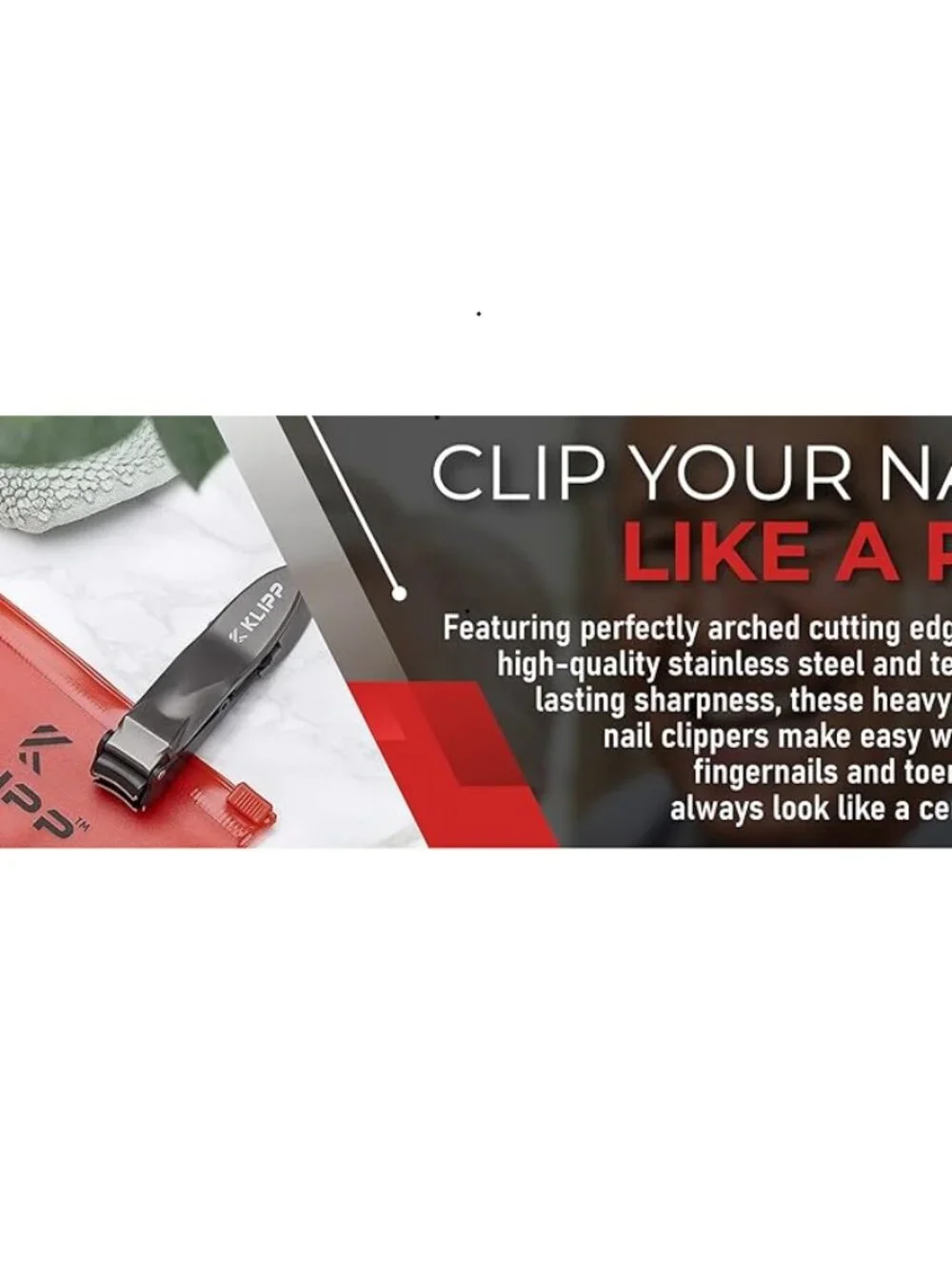 KLIPP Razor-Sharp Heavy Duty Self-Collecting Nail Cutters with Ergonomic Lever